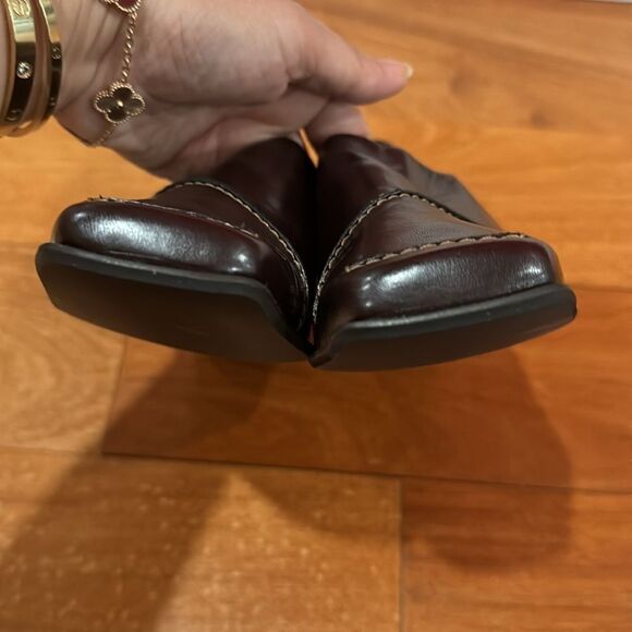NWOT Paul Green Munchen Loafer Block Heels Square Toe Burgundy Leather Size 6.5 - Picture 7 of 9